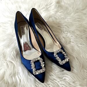Badgley Mischka Satin Cher Pumps Sz 10